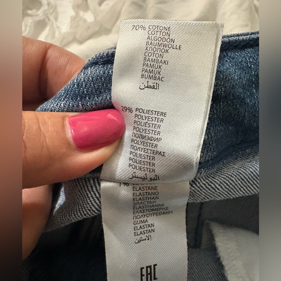 Goldenpoint Blue Ankle Cropped Jeans with Wide Cuff. Very Soft Stretchy Denim. - Picture 6 of 13